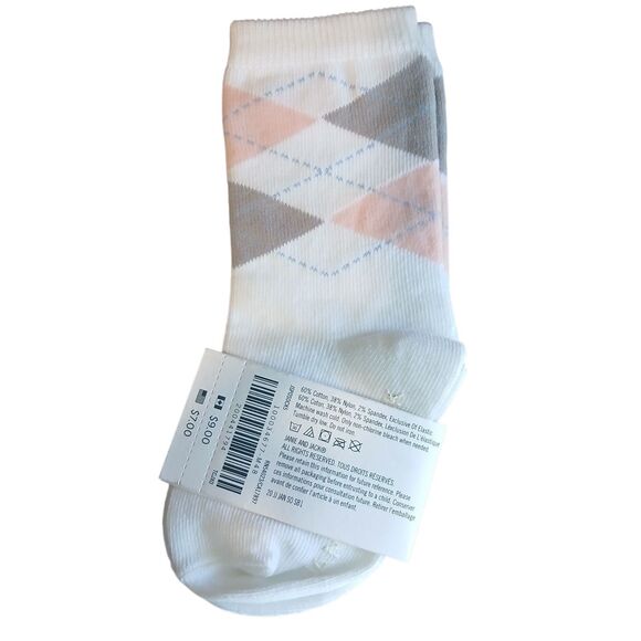 NWT Janie And Jack Socks Pink Gray Blue Argyle 6-12 Months Church Party - Picture 2 of 3
